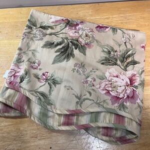 Waverly Forever Yours Floral Scalloped Window Valance 80x16 Beige Pink Green Vtg